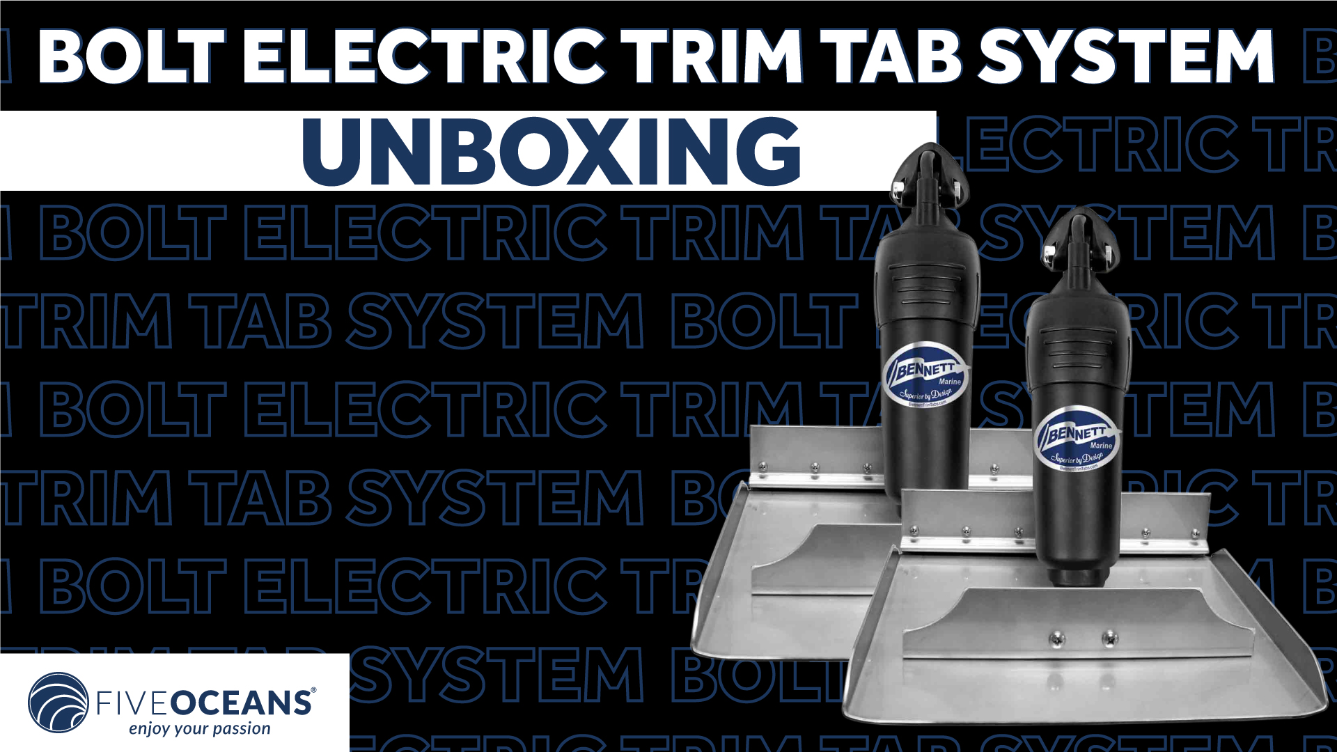 Image of Bennett Marine Bolt Electric Trim Tab System 24 inch x 12 inch, Includes Integrated Helm Control, Actuators, Wires Harnesses and Mounting Hardware, Complete Kit BOLT2412, 12V DC - FO4585