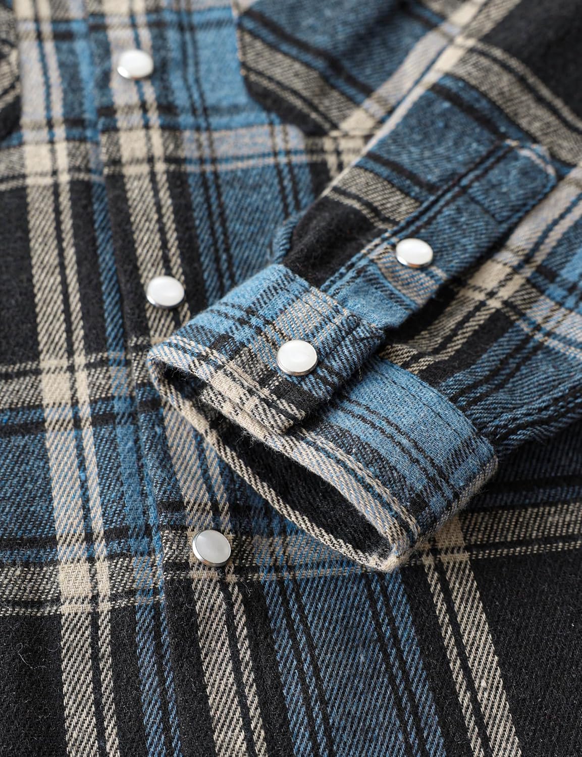 JOGAL Boys Western Shirt Long Sleeve Pearl Snap Plaid Shirts Lightweight Flannel Shirts for Kids 6-14 Years - Image 5