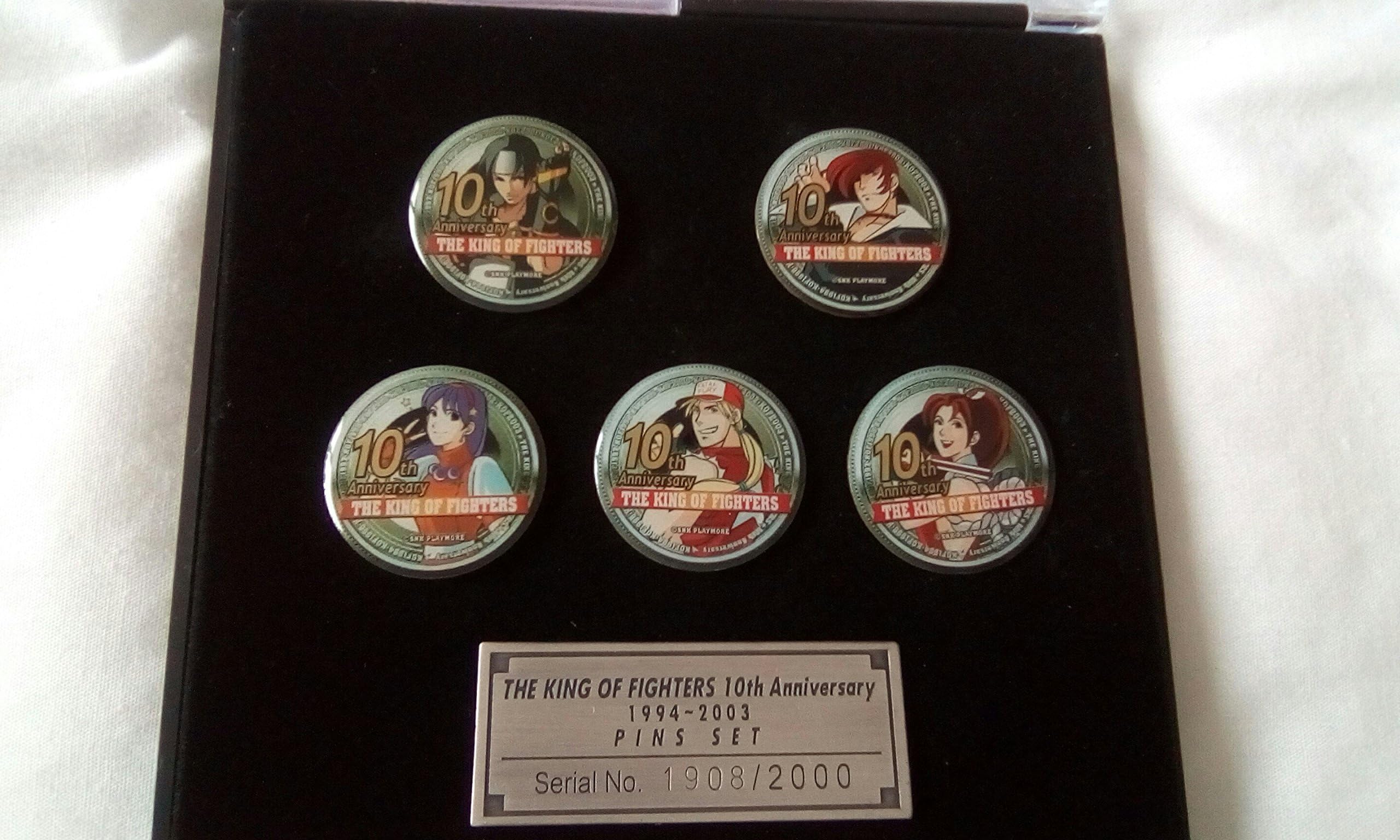 Rare 10th Anniversary The King of Fighters 5 Piece Pin Set