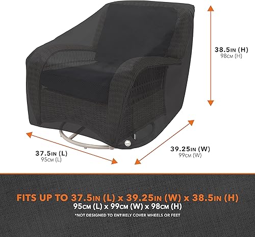 Miniatura 2 de Modern Leisure Black Diamond - Funda para silla giratoria de patio, impermeable, 37.5 pulgadas de largo x 39.25 pulgadas de ancho x 38.5 pulgadas de