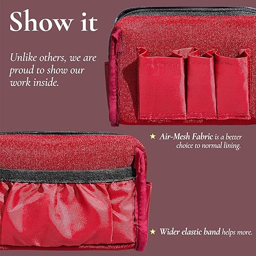 Miniatura 4 de ZENPUNK Bolsa de cosméticos, bolsa de maquillaje impermeable portátil, bolsa de maquillaje para niñas y mujeres, Negro -