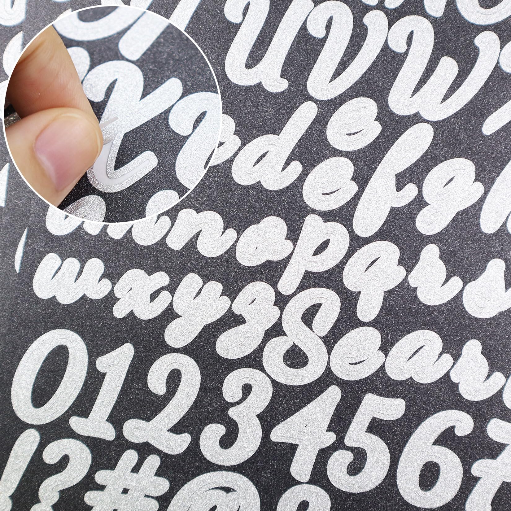 Lot De 8 Feuilles D'autocollants Alphabet Et Chiffres, Dorés