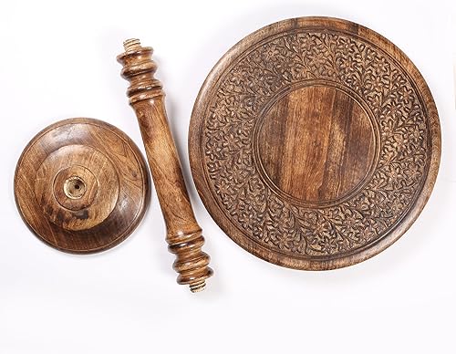 Miniatura 7 de Goroly Home Mesa auxiliar pilar, mesita de noche pequeña para sala de estar, revistas, libros y plantas, 18 x 22 pulgadas, quemado antiguo