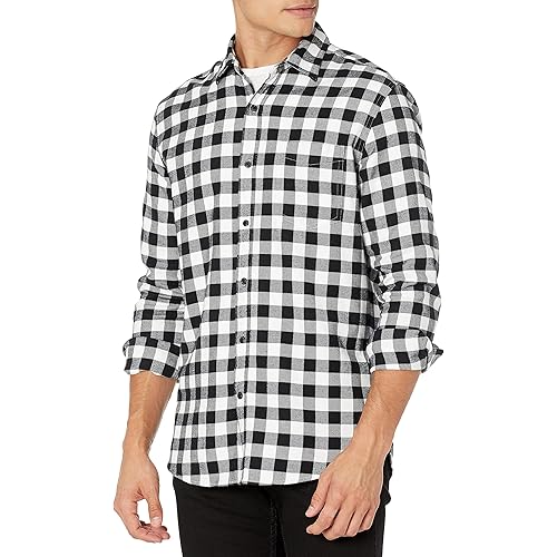 Amazon Essentials Men's Regular-fit Long-Sleeve Flannel Shirt