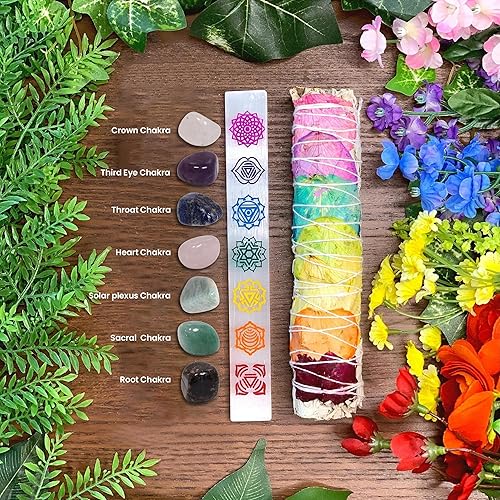 Miniatura 3 de NAQSH Piedras curativas de 22 piezas, 7 piedras crudas y 7 rodadas, pulsera, varitas, pirámides, conos, colgante, palos de palo, ángeles de bolsillo