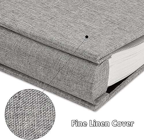 Miniatura 6 de Yopih Álbum de fotos de 4 x 6 pulgadas, 1000 bolsillos, gran capacidad, con cubierta de lino, álbumes de fotos para familia, boda, bebé, libro de