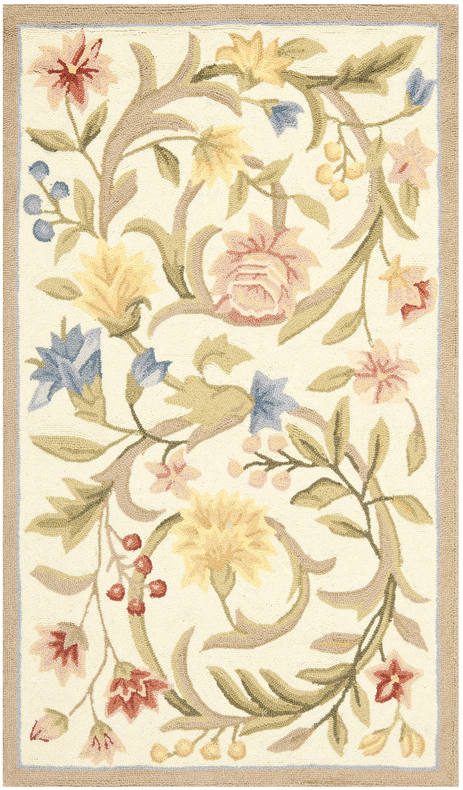 Safavieh Traditional Rug for Living Room Dining Room, Bedroom - Chelsea Collection, Short Pile, in Ivory and Multicolor, 84 X 145 cm - Image 3