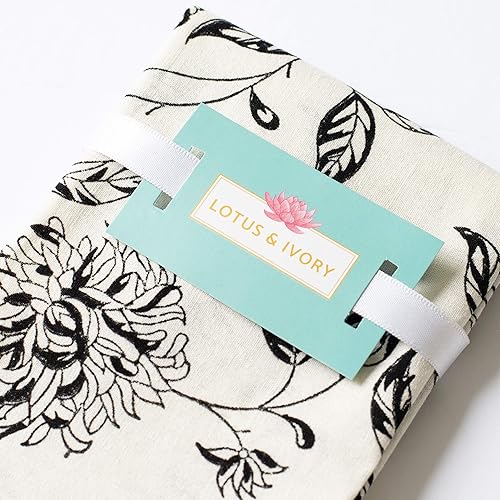 Miniatura 7 de Servilletas de mantel negro y blanco roto, (20 x 20 pulgadas) correctamente acabadas, sin bordes deshilachados, para el hogar, cocina, comedor