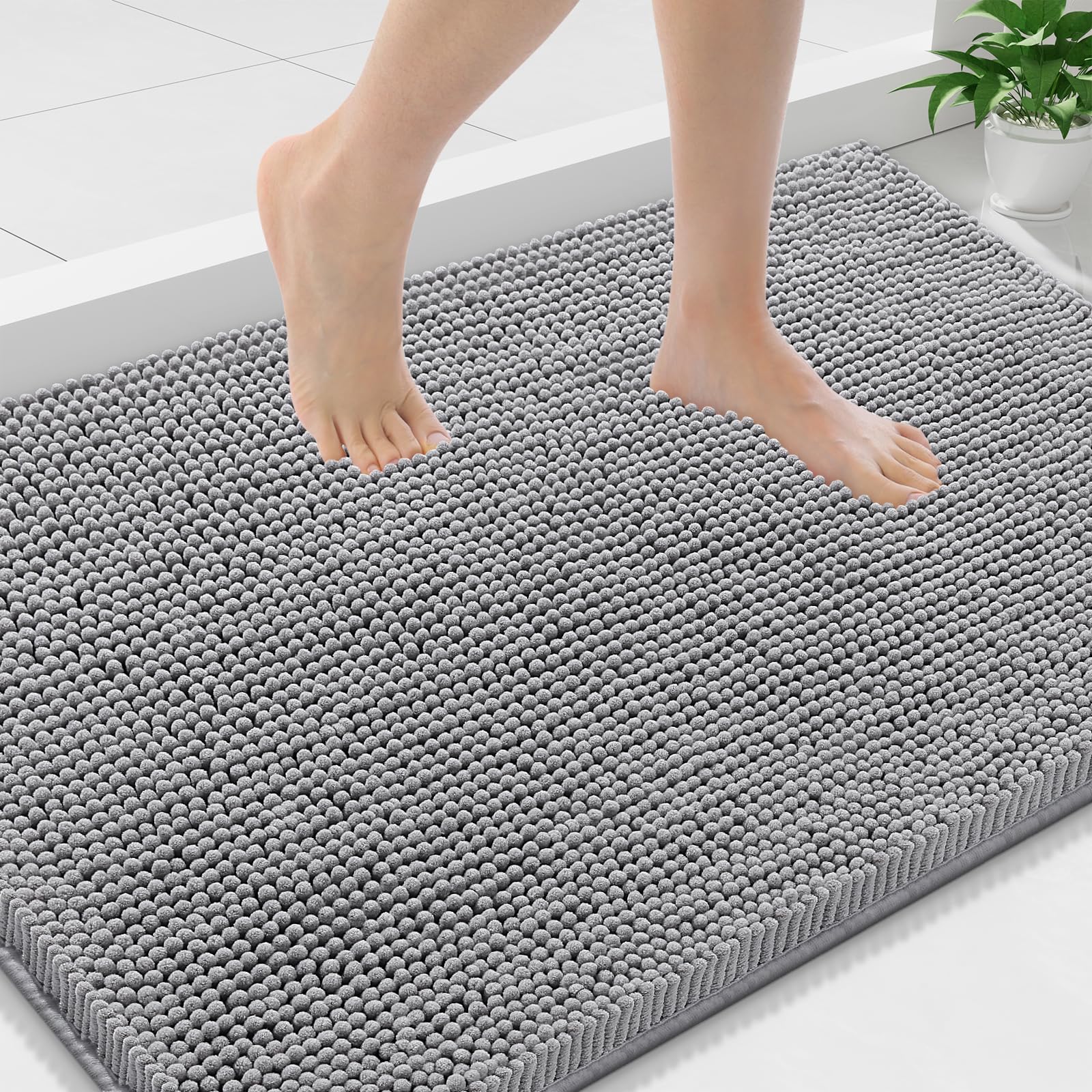Smiry Bathroom Rugs 36X24, Luxury Chenille Extra Soft Absorbent Bath Mat