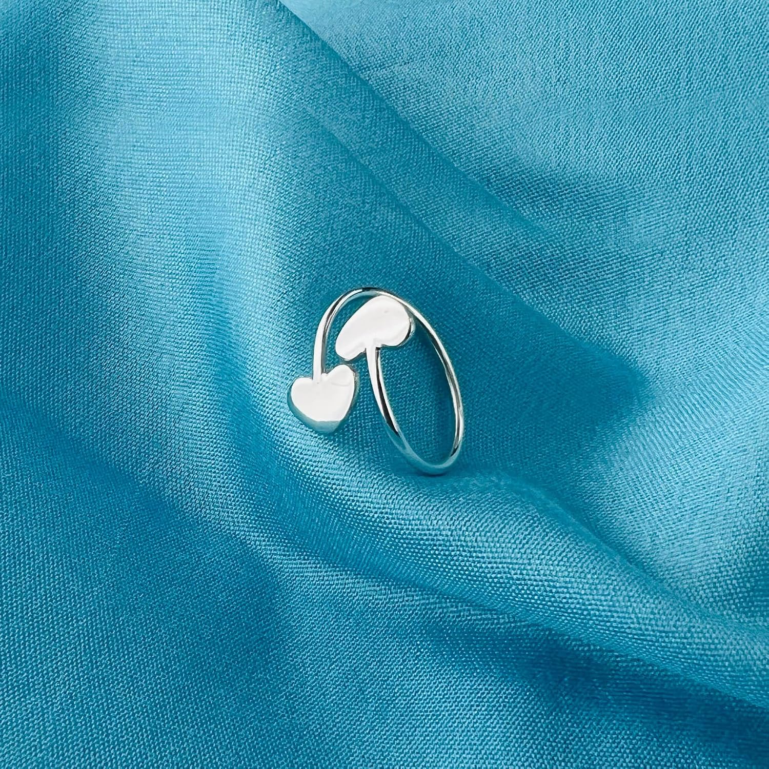 Love Heart 925 Sterling Silver Adjustable Ring