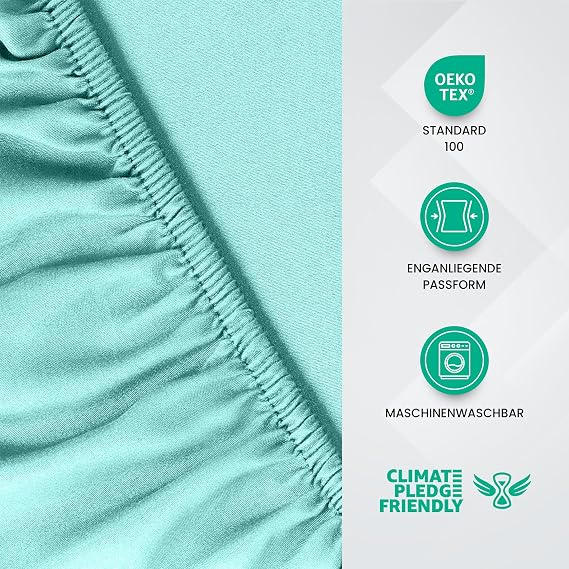 Utopia Bedding - Spannbettlaken 140x200cm - Spa Blau