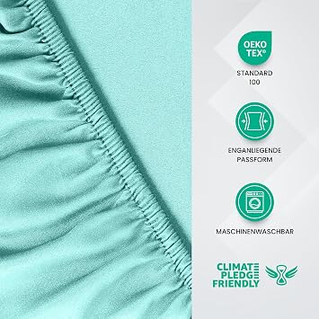 Utopia Bedding - Spannbettlaken 140x200cm - Spa Blau