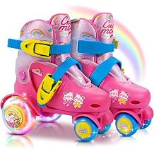 Adjustable Beginner Skates for Kids Light-Up Wheels, Fun Tractor Design for Girls, Boys, Toddlers