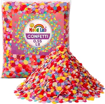 Mood Lab Multicolor Confetti - Mexican Colorful Party Confetti - 0,55 lbs/250gr Round Tissue Confetti