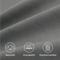 Bedsure set 2 fețe de pernă din bumbac cu fermoar 40 x 80 cm gri antracit respirabile durabile Oeko-Tex 8