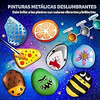Vista 8 de Kit de pintura de roca: kit de roca que brilla en la oscuridad, artes y manualidades para niños de 6 a 12 años, suministros de arte, kits de pintura