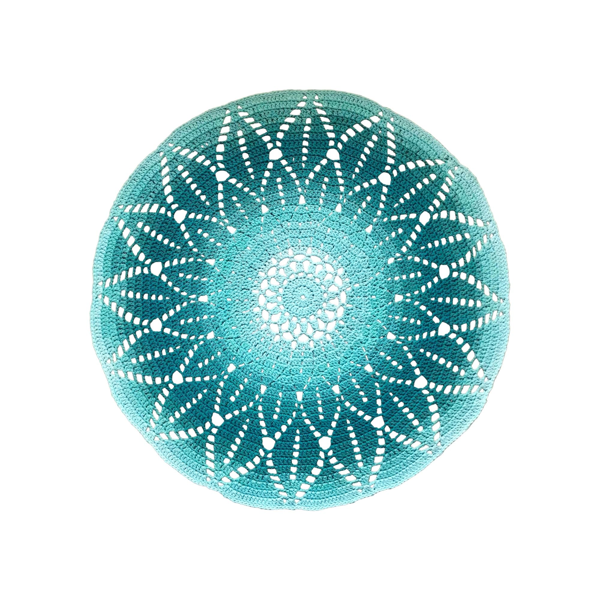 Tapis Mandala au crochet de 78 cm pour un salon bohème chaleureux