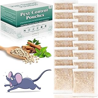 16 Pack Mouse Repellent Pouches Peppermint Oil Mice Deterrent for Indoor & Outdoor Use, Keep Mice, Rats, Squirrel, Spider, Pest Out of Garden Car RV House, Family & Pet Safe