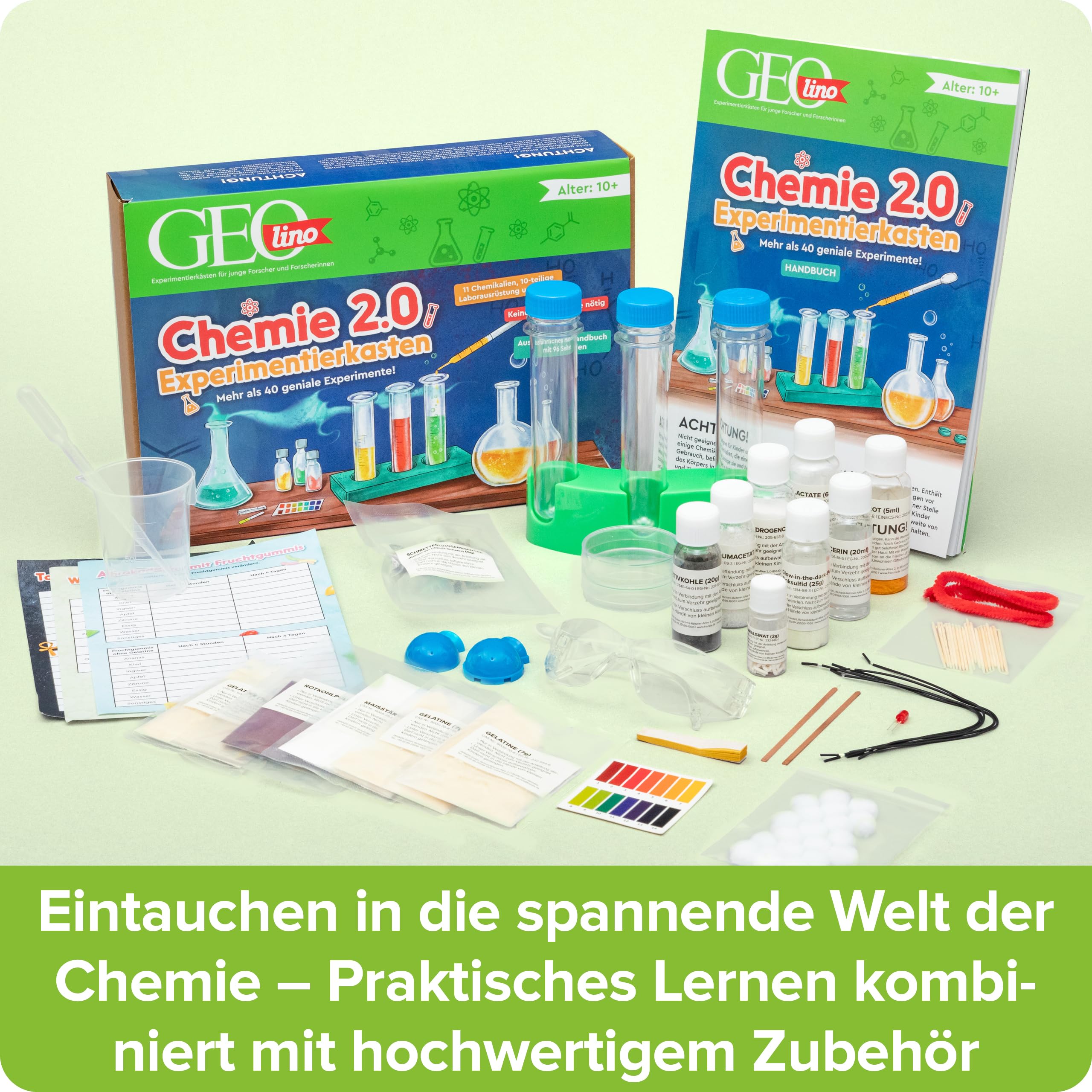 FRANZIS GEOlino Chemie 2.0 67212 - Caja de experimentos (más de 40 geniales experimentos, para niños a Partir de 10 años