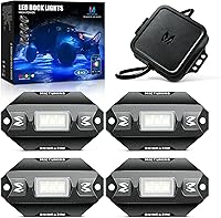 Vista 8 de MICTUNING C1 8 Pods RGBW LED Rock Lights - Kit de luz de neón multicolor con controlador Bluetooth, modo de música