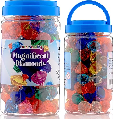 Miniatura 7 de Entervending Piedras preciosas de diamantes grandes para manualidades, gemas de 1.32 libras en frasco, relleno de jarrón, decoración de dispersos de