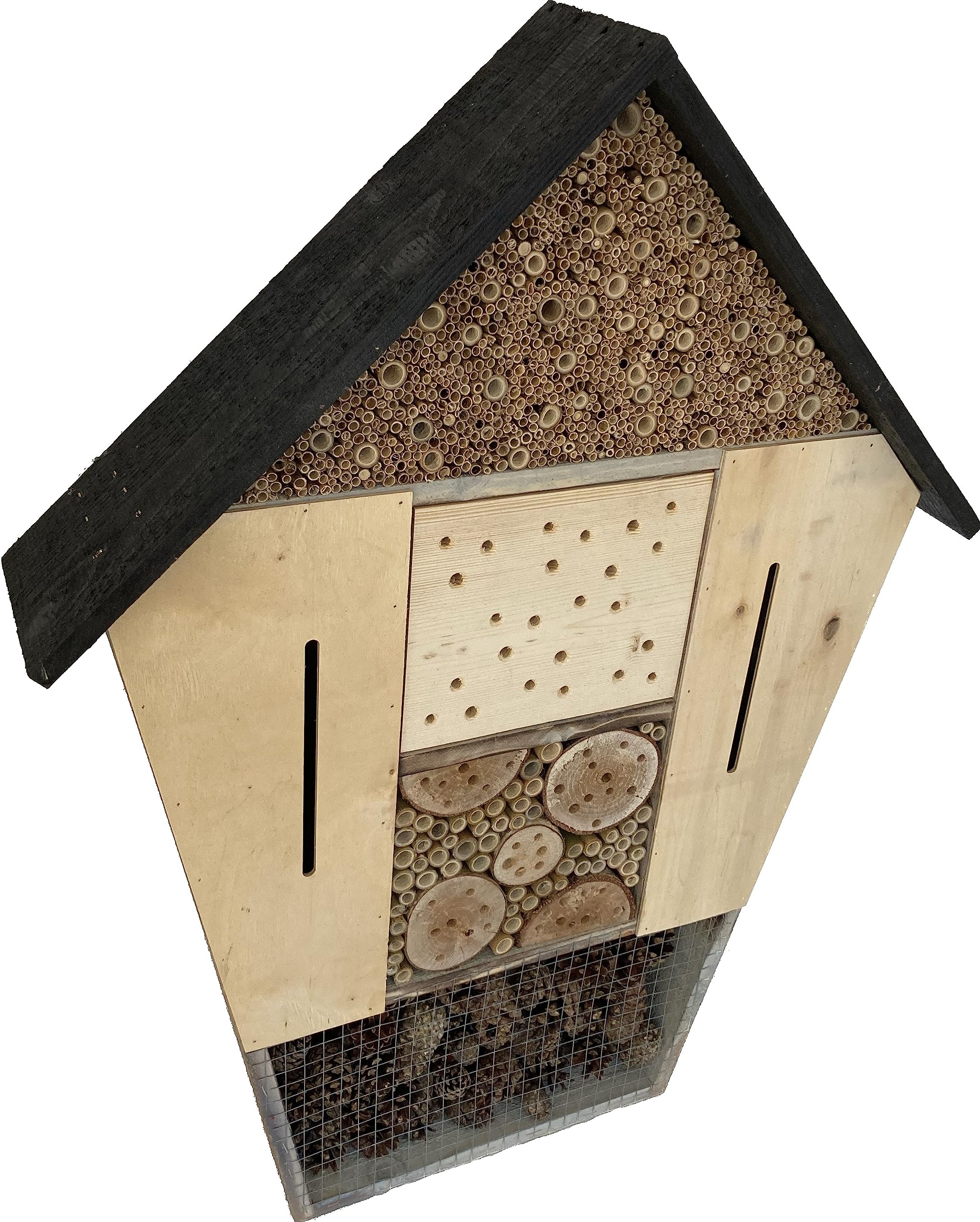 Insektenhotel für Nützlinge – 6 Fächer, Holz, 57 x 79 x 11,5 cm, für Bienen, Schmetterlinge und andere Insekten