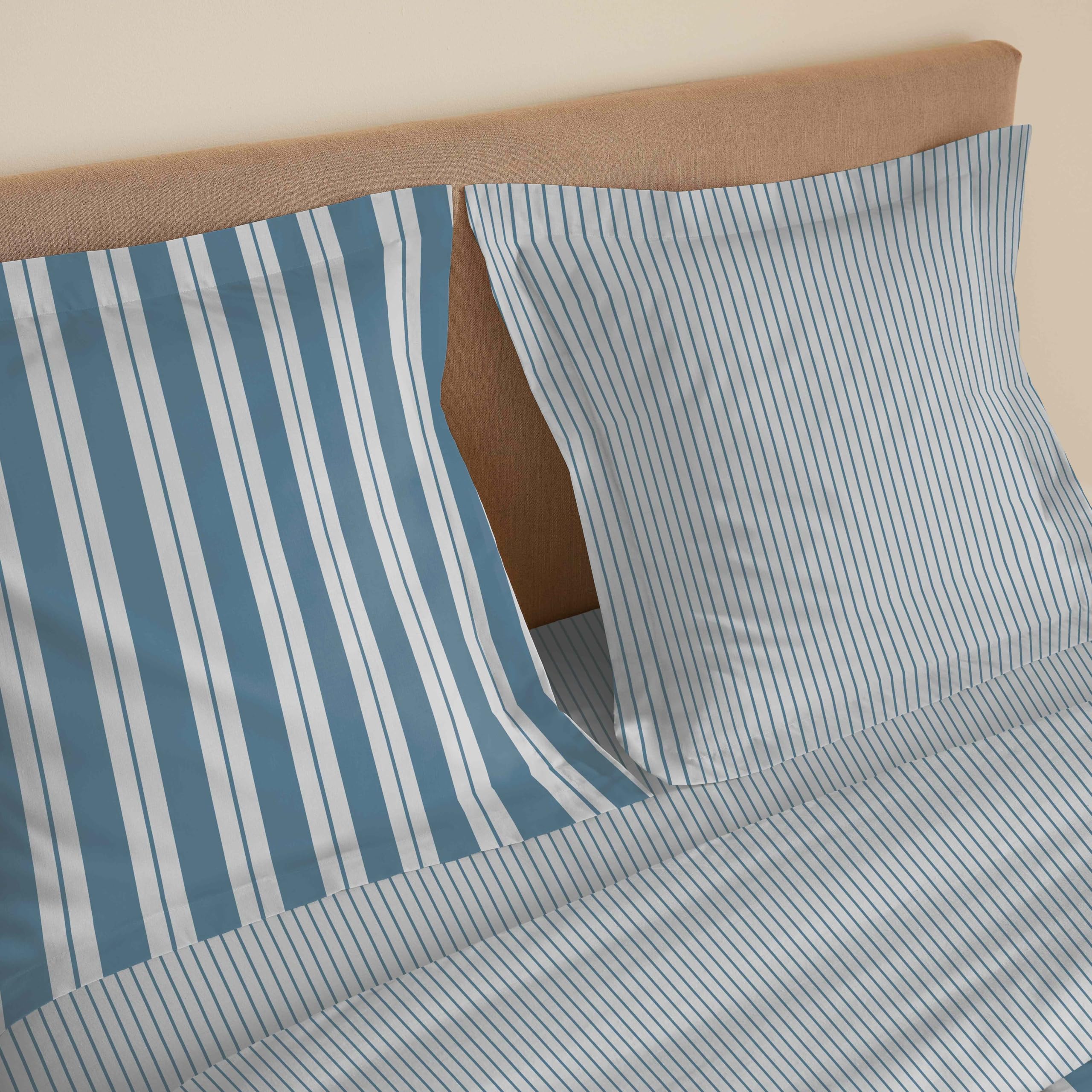 Parure de draps 4 pièces "Vanessa" pour lit 140 x 190 cm (Florence Denim)