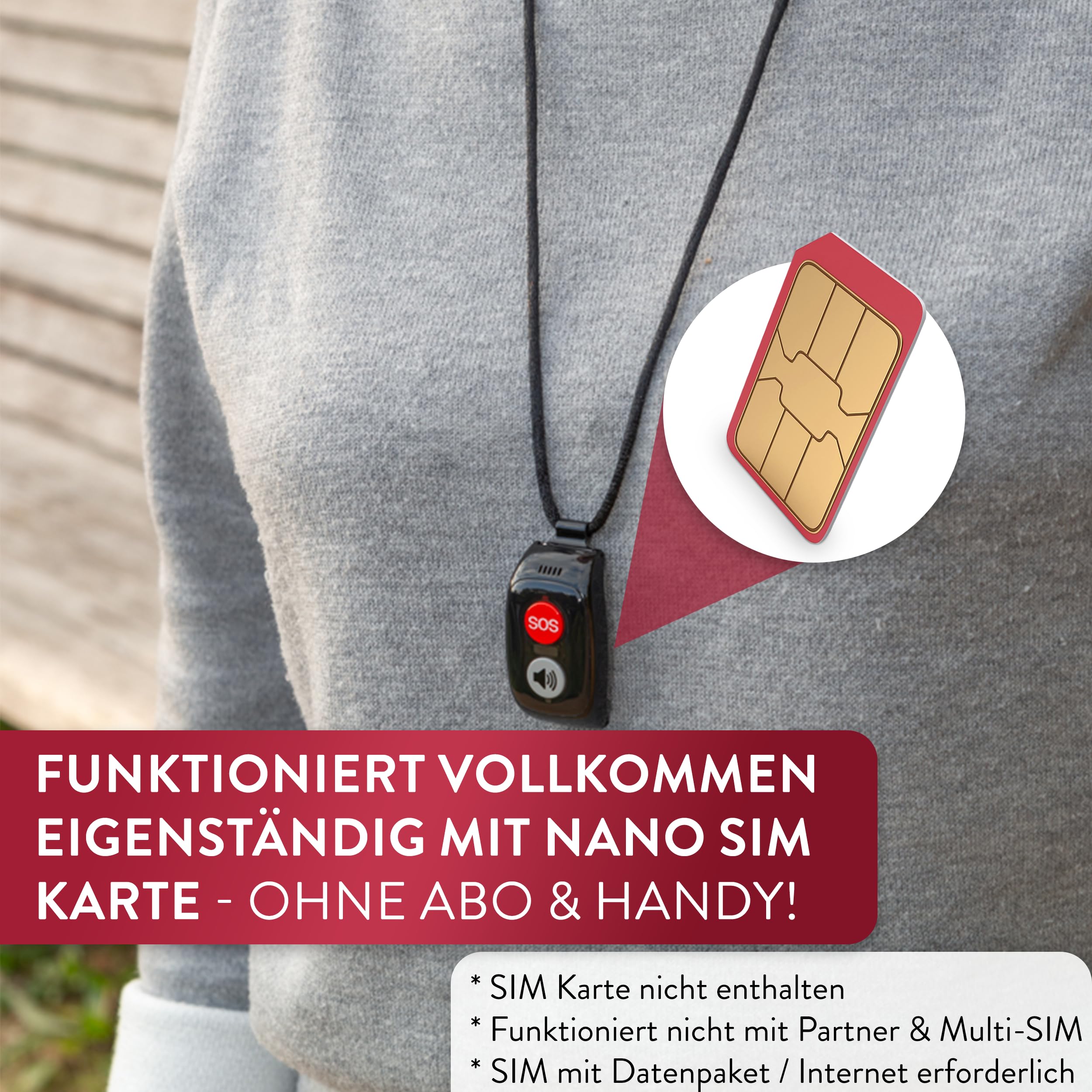 tellimed Carino 4G GPS Notfallarmband Senioren mit GPS Ortung, Telefonfunktion, SIM Slot & ohne ABO - Senioren Notruf Armband & Notrufknopf für Senioren & Erwachsene