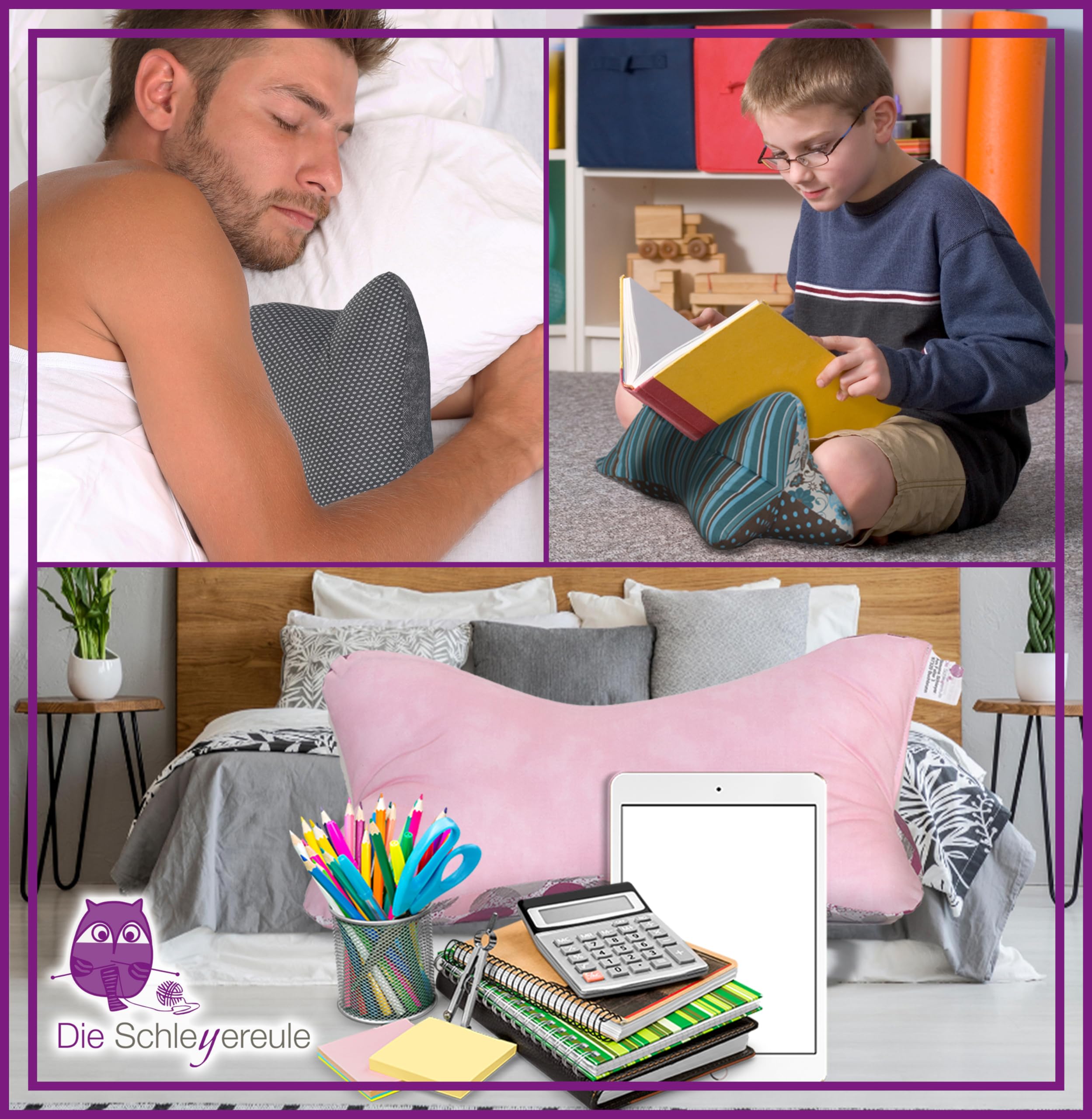 Leseknochen Blätter Nackenkissen floral Handmade in Deutschland ergonomisch waschbar Dornröschen