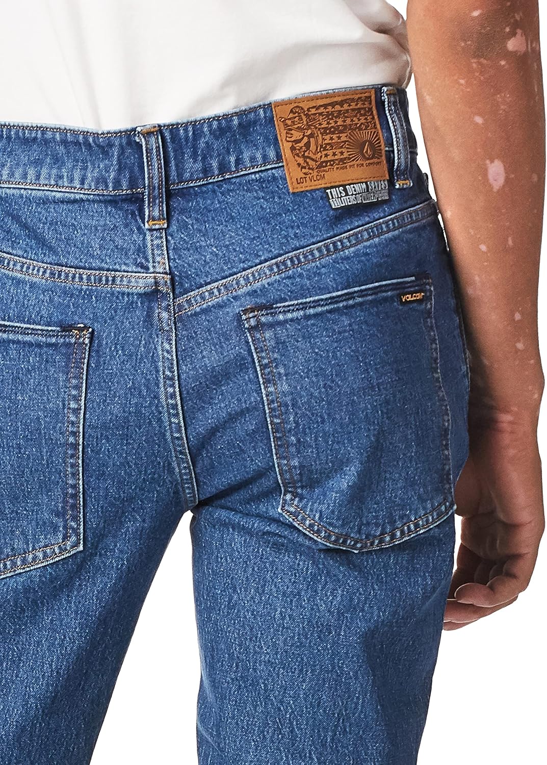 Volcom Men's Solver Denim Jean 31W x 30L Mid Marboled Indigo