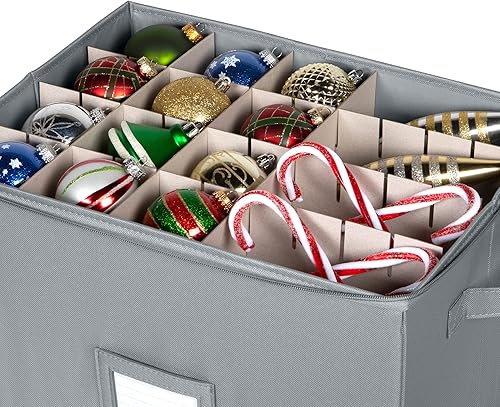 Miniatura 7 de Contenedor de almacenamiento de adornos navideños con divisores  Caja grande que almacena hasta 80-3, cómodo, ajustable, resistente, duradero, 600D,