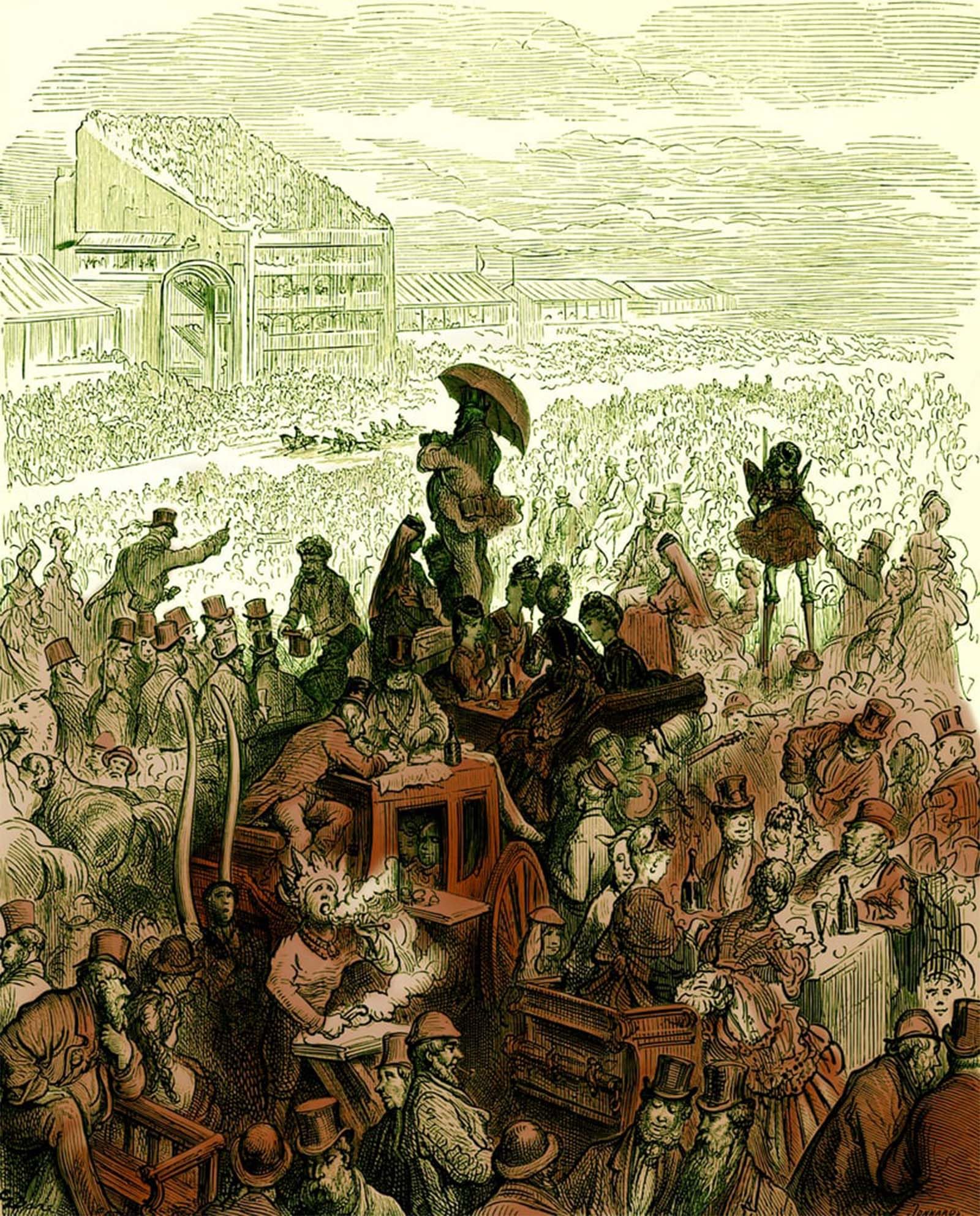 Posteriik No Frame Vintage Classic Picture Landscape Artwork The Derby At Lunch By Gustave Doré By Gustave Dore Portrait Canvas Painting For Office Home Decor 60X90cm