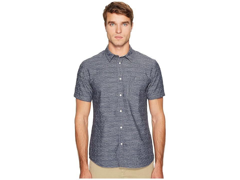 

Billy Reid Martin Short Sleeve Shirt (Navy) Men's Clothing