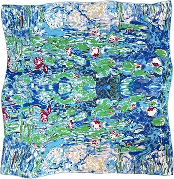 100% Mulberry Silk Scarf for Women Square Long Shawl Wraps Bandana Art Gift