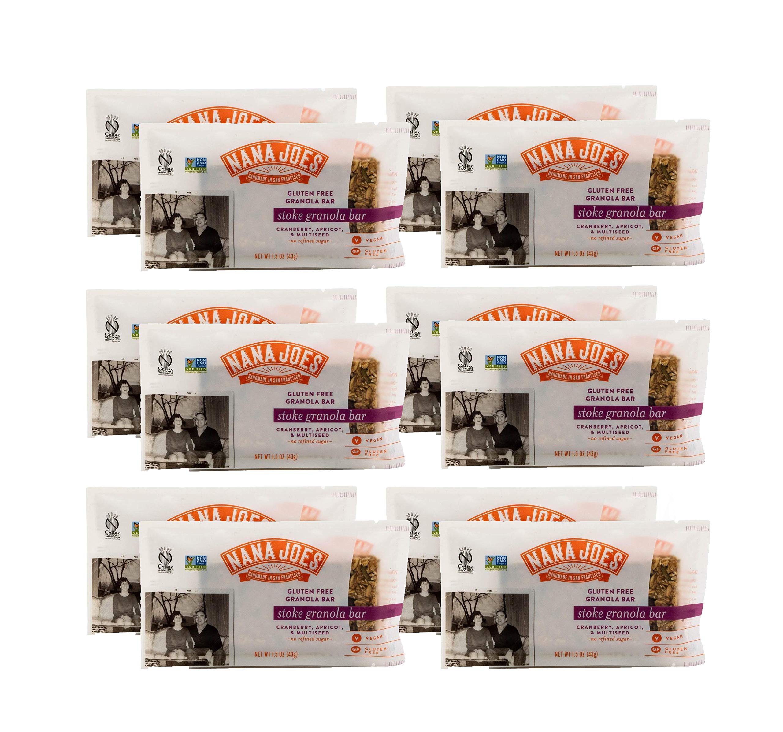 Amazon.com: Nana Joes Granola Stoke Bars w/ Cranberry, Apricot & Multiseed  | Handmade Gluten-Free, Vegan, Healthy, Organic, No Refined Sugar or  Preservatives | Superfood for Breakfast, Lunch, Dinner (12 Pack) : Grocery