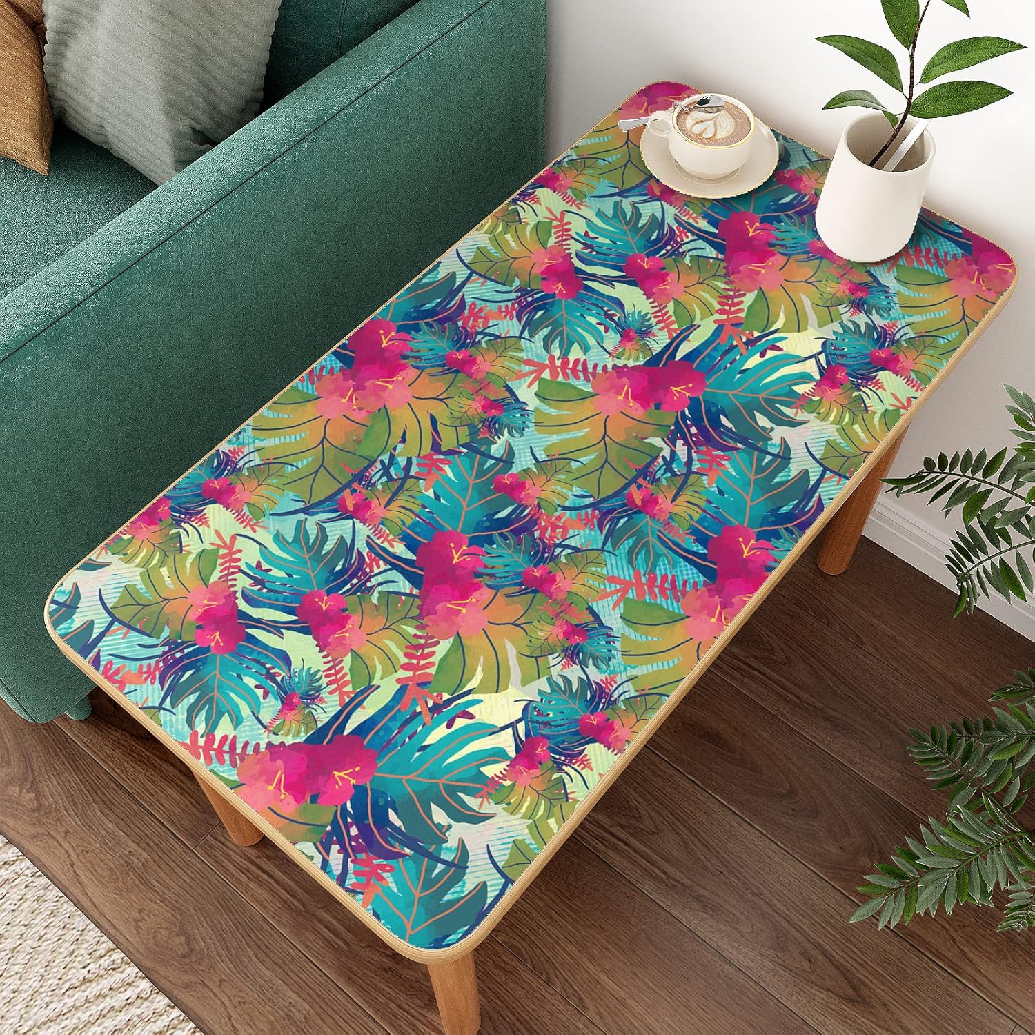 VaryPaper 17.7"x315" Tropical Peel and Stick Wallpaper Leaf Floral Wallpaper Waterproof Decorative Floral Contact Paper for Walls Removable Self Adhesive Wall Mural for Bedroom Bathroom Cabinets