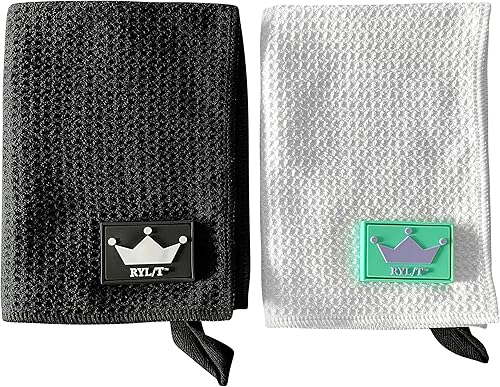 Miniatura 7 de Toalla de golf magnética con corte central y accesorio de bucle, imán fuerte que se fija a cualquier cosa metálica, bolsa de golf perfecta o