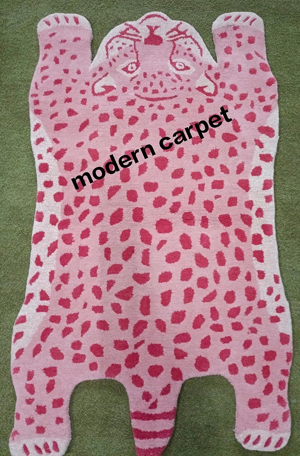 Tibetan Leopard Tiger Kid Rugs 3x5 100% Woolen Handmade Tufted for Kid Room Bedroom Living Room Doormat by Modern Carpet