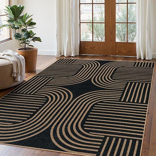 Vista 299 de Lahome Alfombra moderna de yute, de 2 x 8 pies, lavable, para entrada, granja, cocina, antideslizante, para interiores y exteriores, alfombra