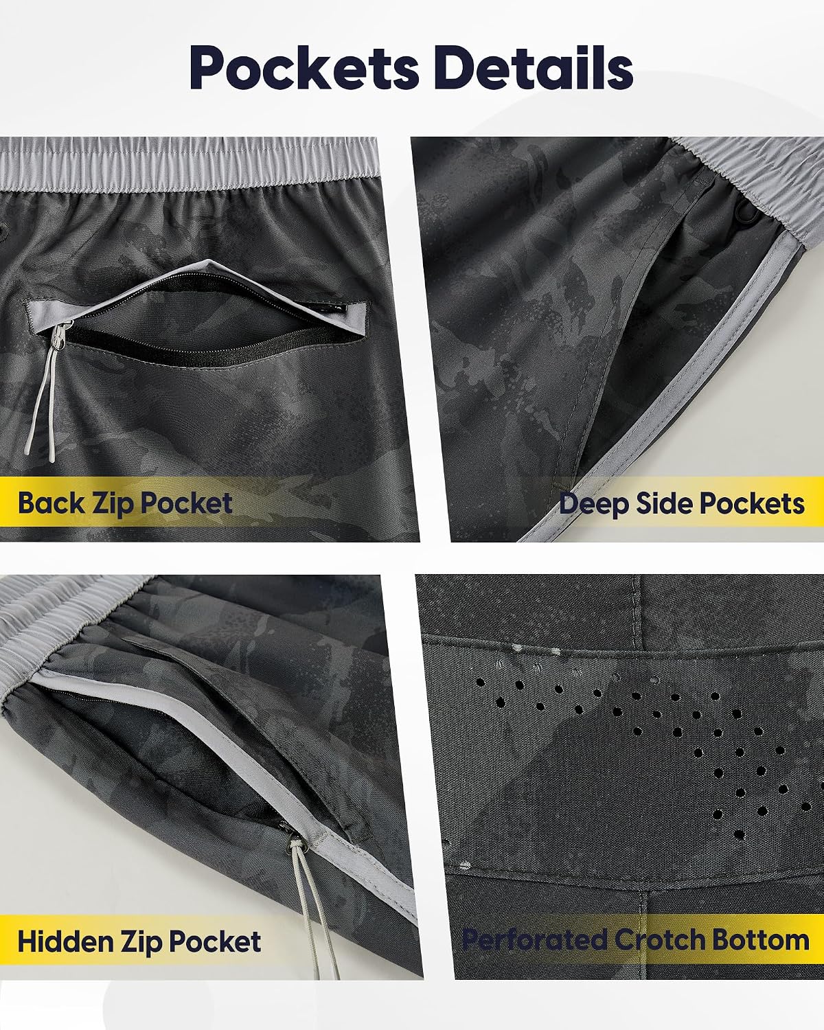 maamgic Workout Running Shorts for Men Retro 5 Inch Gym Shorts with Liner Quick Dry 2 in 1 Athletic Shorts