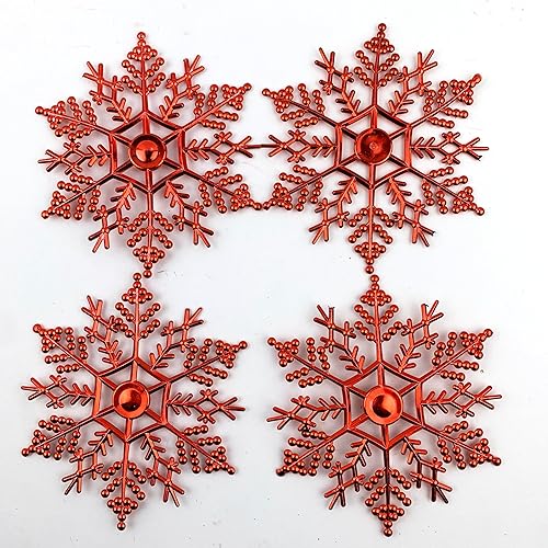 Miniatura 5 de Heyiwell 24 adornos de plástico azul real con purpurina para árbol de Navidad, fiesta, decoración de ventana de 4 pulgadas