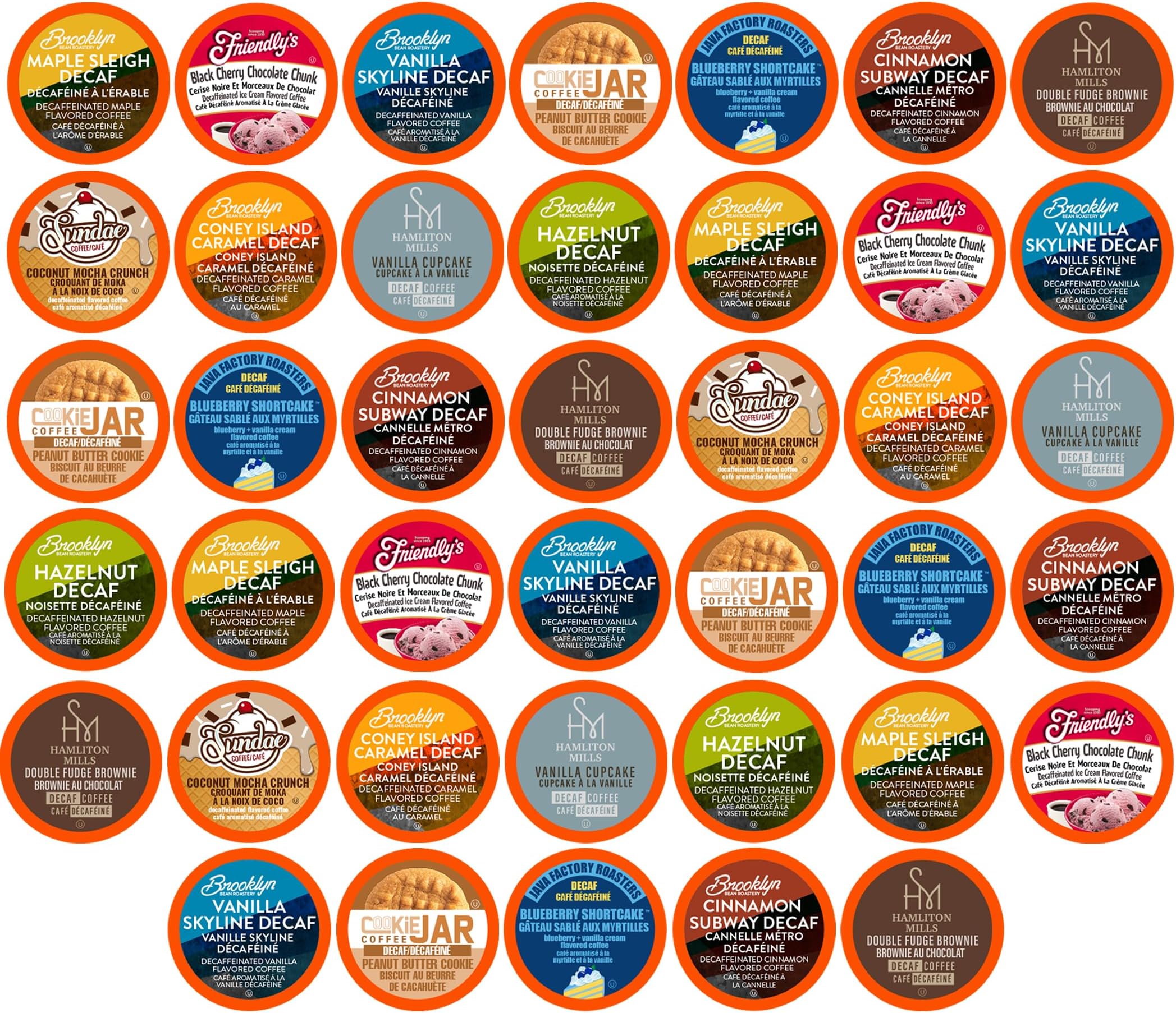 Two Rivers Coffee Decaf Flavored Coffee Pods Compatible with Keurig K Cup Brewers, Assorted Variety Pack Decaffienated Flavored Coffee, 40 Count