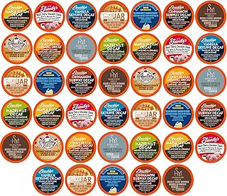 Two Rivers Coffee Decaf Flavored Coffee Pods Compatible with Keurig K Cup Brewers, Assorted Variety Pack Decaffienated Flavored Coffee, 40 Count