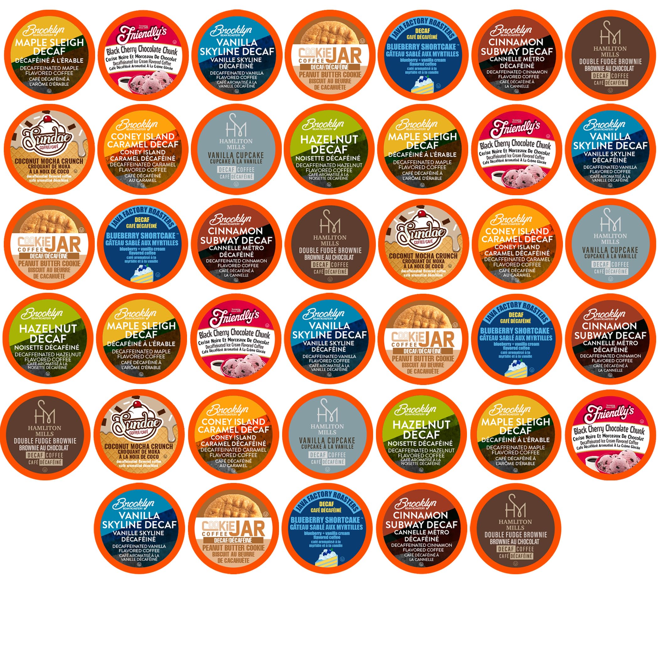 Two Rivers CoffeeDecaf Flavored Coffee Pods Compatible with Keurig K Cup Brewers, Assorted Variety Pack Decaffienated Flavored Coffee, 40 Count