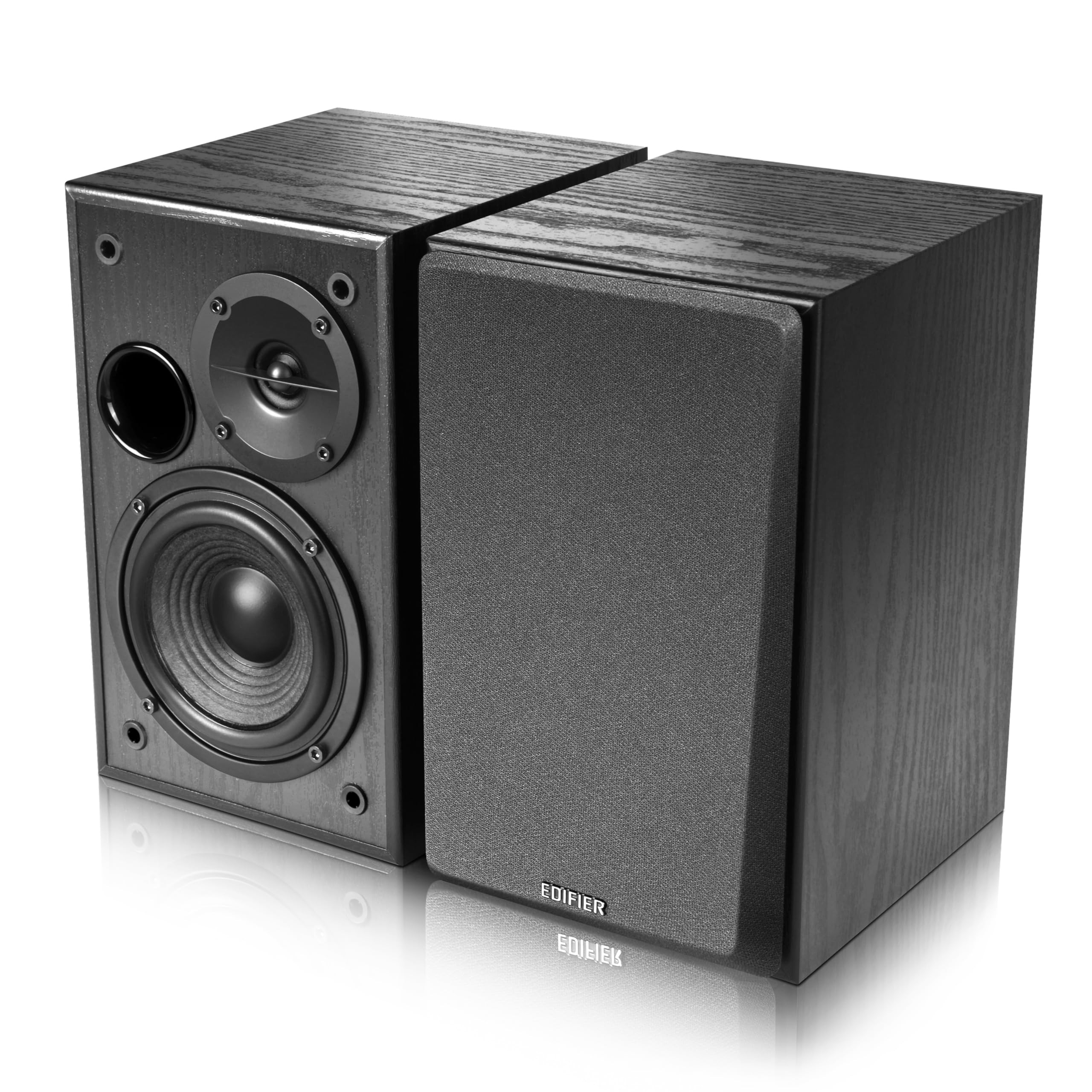 Edifier R1100 Enceintes Actives – 42W RMS Avec Bass-Reflex – Réglage Rrécis Du Son – Entrées RCA + AUX – Boîtier En Bois MDF Elégant – Idéal Pour Musique & Films – Noir
