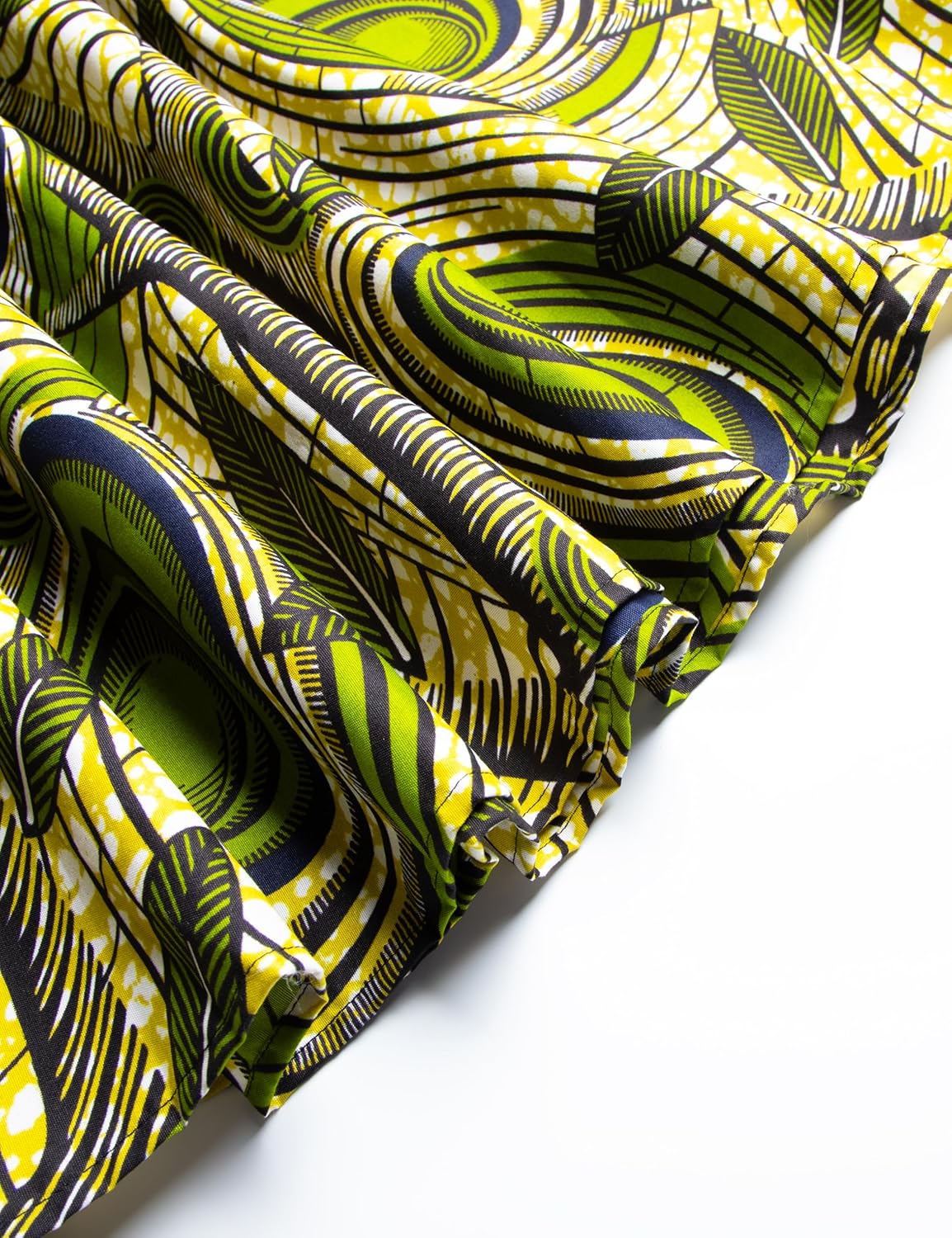 Women's African Print Long Skirt Kente Wax Maxi Skirts with Pockets Head Wrap Set - Image 7