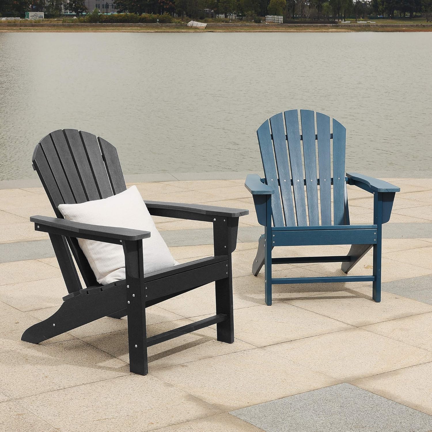 SERWALL Adirondack Chair for Patio Garden (Folding Gray) : Patio, Lawn & Garden