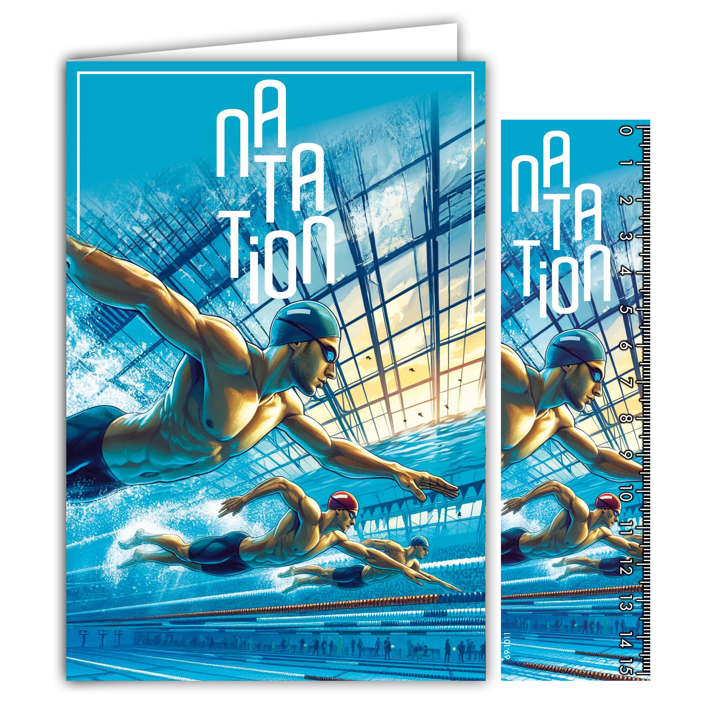 AFIE 69-1011 Swimming Card with Envelope 12 x 17.5 cm for Sports Sportsman Swimmer Swimming Pool Champion or Fan – Passion Sports Collection of the Olympic Games – Made in France