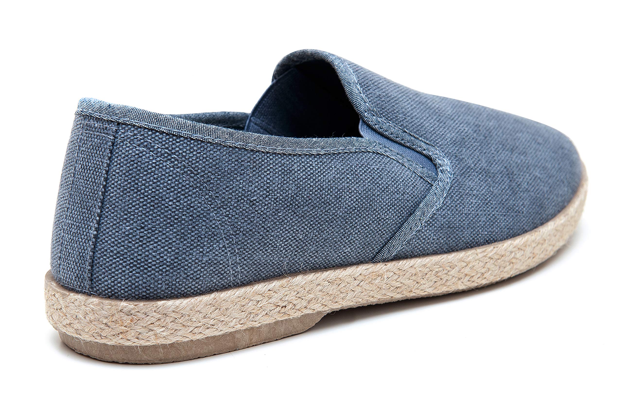 Mocassini Espadrillas uomo Artigianali Scarpe basse casual estive barca (45, Blu)