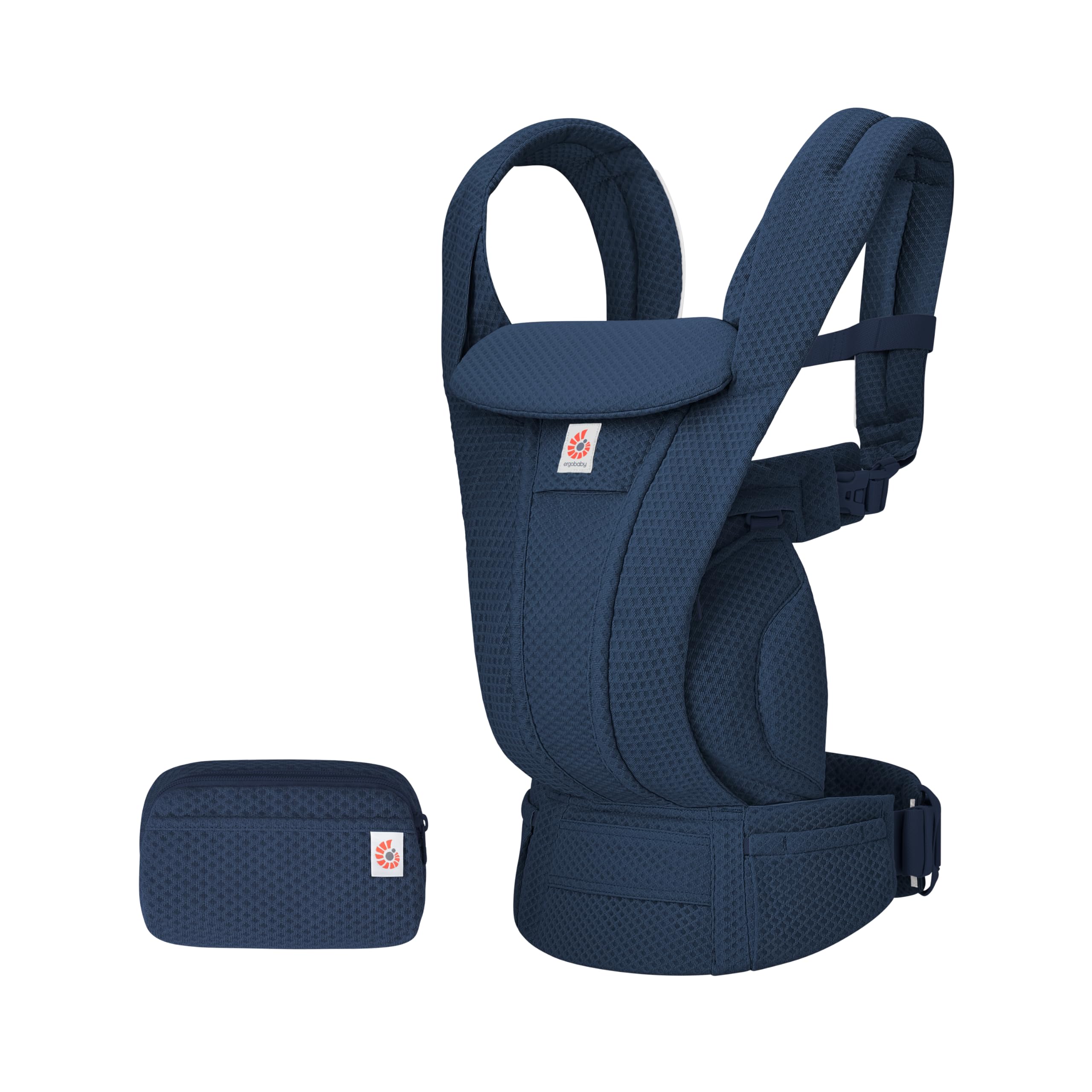 Ergobaby Omni Deluxe with 4 Carry Positions, Breathable Full Mesh Baby Carrier with Enhanced Lumbar Back Support & Airflow, 0-4 Years, Newborn to Toddler, 6 Storage Areas, 3-20 Kgs, Midnight Blue-image-15